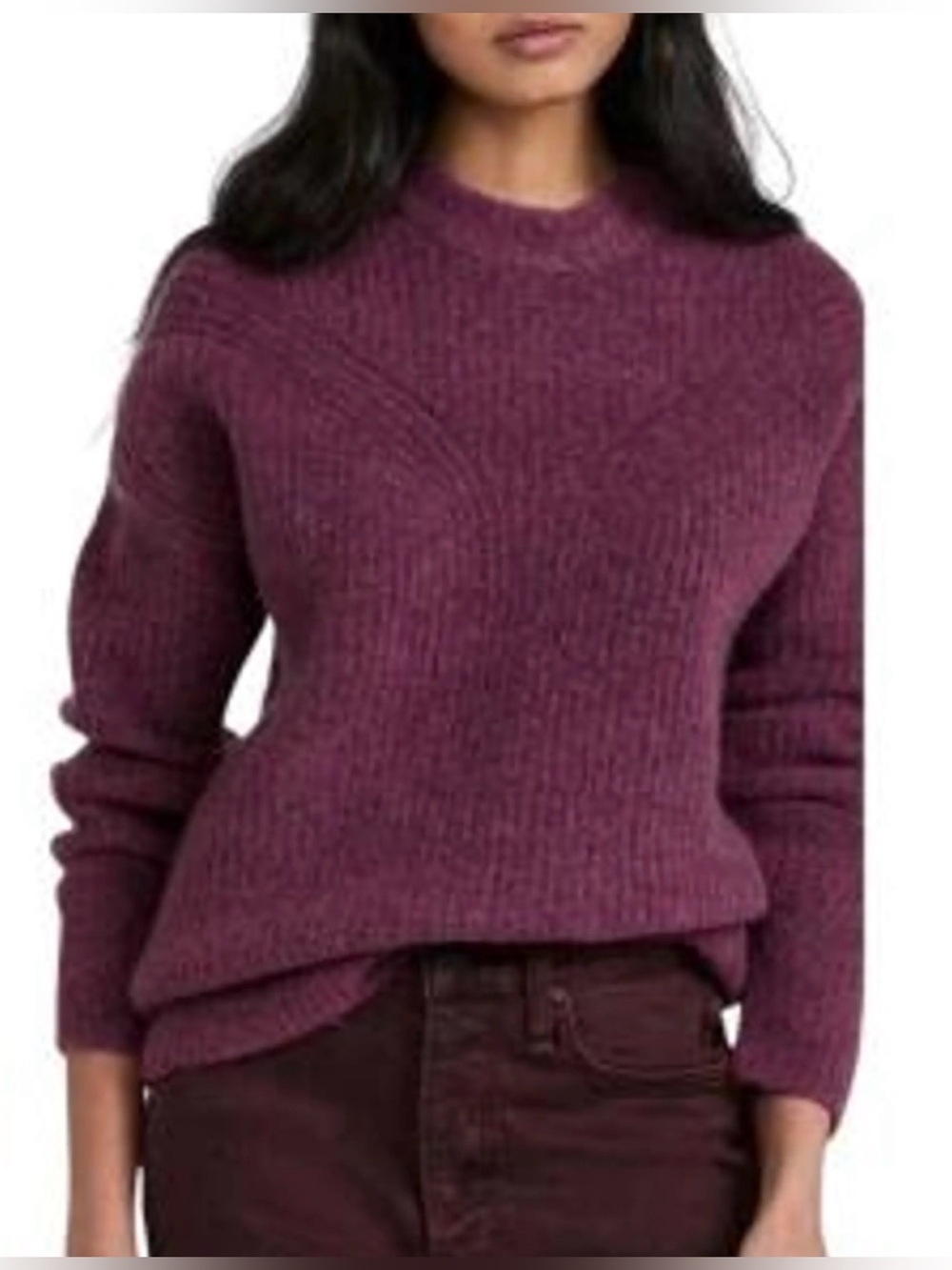 Madewell Women's Crewneck Sweater in Plum